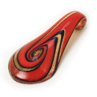 12 x traumhafte Glas Anh&auml;nger im Murano Stil mit Goldsand ca. 65 x 34 x 13 mm