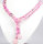 1 x rosane Halskette mit Glas Zucht Metall Perlmuttperlen