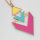 Exklusive Halskette mit farbenfroher geometrischer Triange - Kette ca. 60 cm