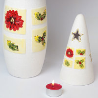 Vase  und Teelicht Keramik 2er Set