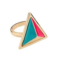 Exklusiver Ring  mit farbenfroher geometrischer Triangel