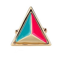 Exklusiver Ring  mit farbenfroher geometrischer Triangel