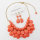 4 x 3 teilige moderne Halskette und Ohrring Schmuckset - Orange