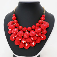 4 x 3 teilige moderne Halskette und Ohrring Schmuckset - Rot